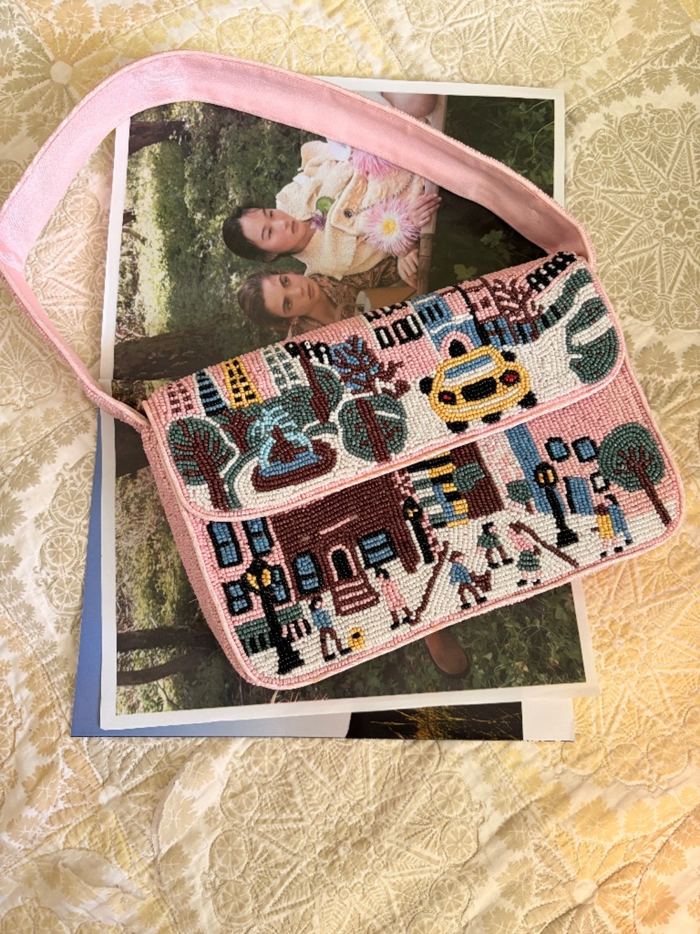 Beaded NYC bag Made in India